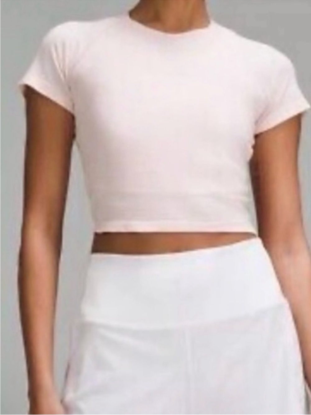 Lululemon Swiftly Tech 2.0 Cropped Short Sleeve Shirt Strawberry Milkshake Sz 6